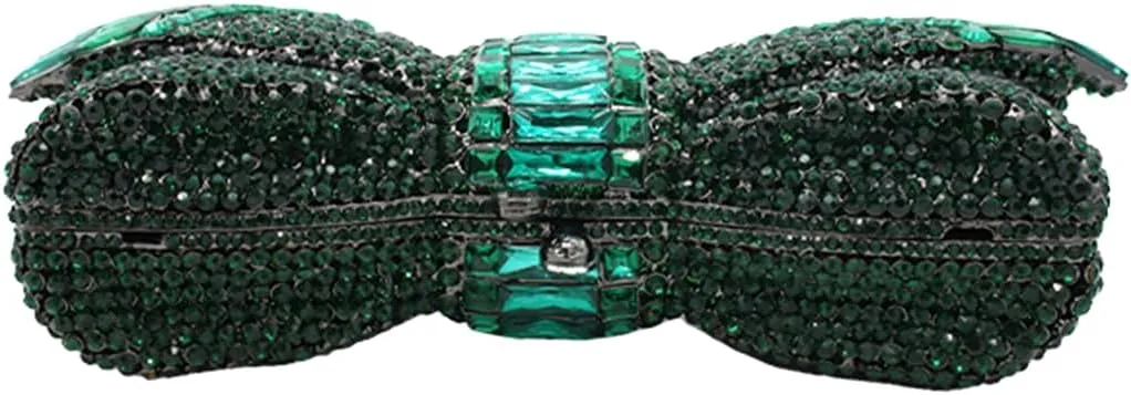 DJBM Sweet Bow Rhinestone Crystal Evening Clutch Diamond Evening Bags Purses and Handbags for Women Formal Party Wedding
