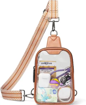 DOUBLE ZIP Clear bags Stadium Approved Crossbody Sling Bag Fanny Pack Purses for Women Men Belt bag for Stadium Events