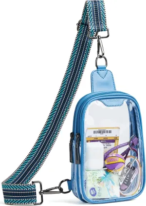 DOUBLE ZIP Clear bags Stadium Approved Crossbody Sling Bag Fanny Pack Purses for Women Men Belt bag for Stadium Events