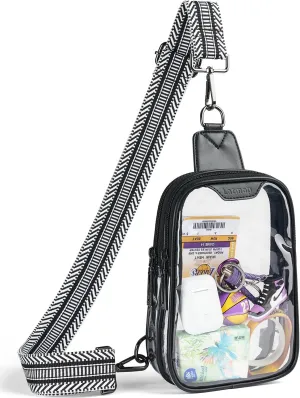 DOUBLE ZIP Clear bags Stadium Approved Crossbody Sling Bag Fanny Pack Purses for Women Men Belt bag for Stadium Events