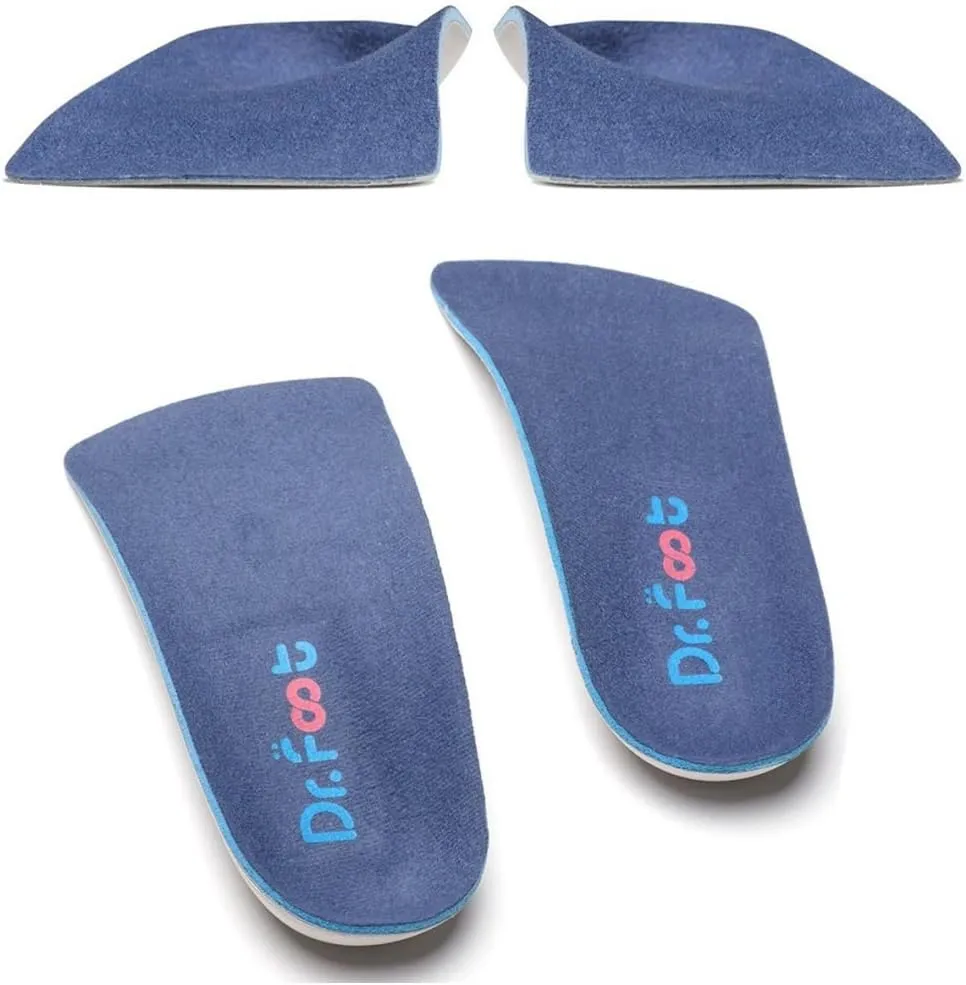 Dr. Foot's 3/4 Length Orthotics Insoles with Self Adhesive for Correct Flat Feet, Fallen Arches, Over-Pronation, Plantar Fasciitis, Heel Spurs, Bunions -1 Pair (M- W9-10.5 | M7.5-9)