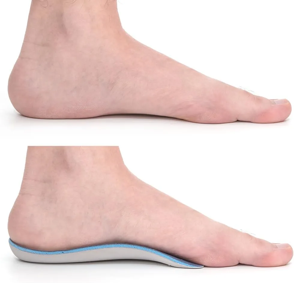 Dr. Foot's 3/4 Length Orthotics Insoles with Self Adhesive for Correct Flat Feet, Fallen Arches, Over-Pronation, Plantar Fasciitis, Heel Spurs, Bunions -1 Pair (M- W9-10.5 | M7.5-9)