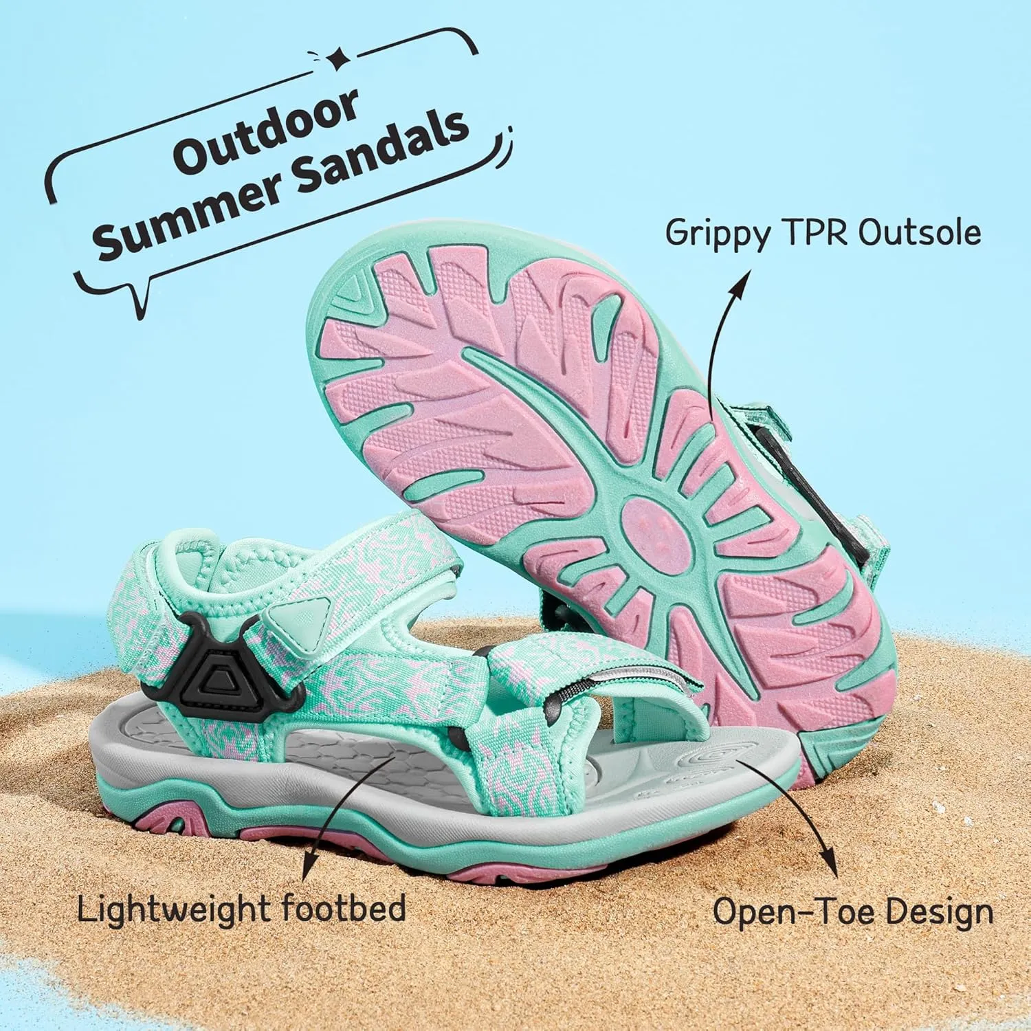 DREAM PAIRS Kids Adventurous Light-Weight Adjustable Straps Summer Sandals (Toddler/Little Kid/Big Kid)