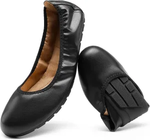 DREAM PAIRS Women’s Ballet Flats Foldable Round Toe Dressy Comfortable Slip On Dress Shoes
