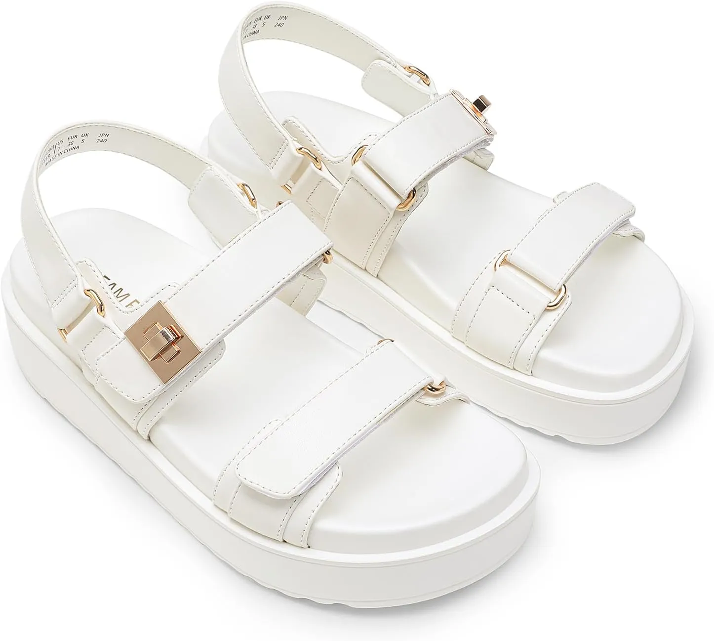 DREAM PAIRS Women's Low Wedge Sandals Comfortable Arch Support Platform Open toe Casual Dressy Flat Summer Sandals with Adjustable Straps