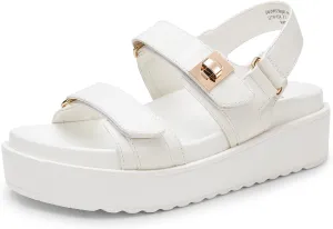 DREAM PAIRS Women's Low Wedge Sandals Comfortable Arch Support Platform Open toe Casual Dressy Flat Summer Sandals with Adjustable Straps