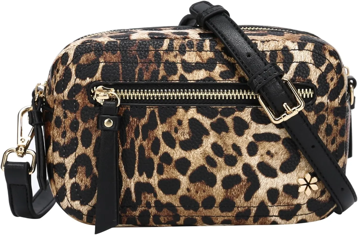 Dual zipper Cross body Shoulder bag with 2 shoulder straps- PU Vegan leather