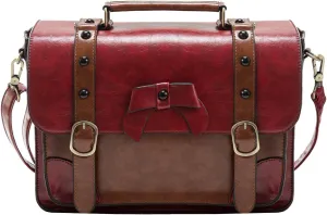 ECOSUSI Vintage Crossbody Messenger Bag Satchel Purse Handbag Briefcase for Women