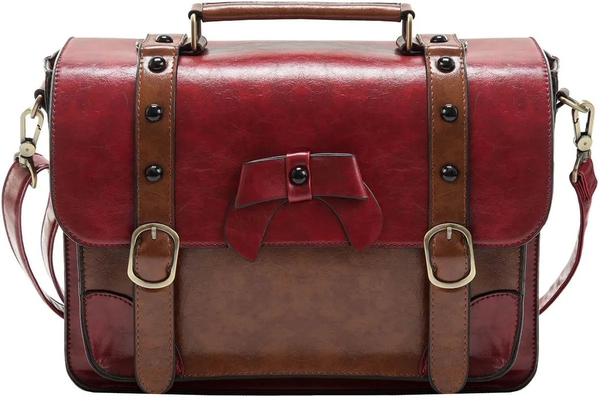 ECOSUSI Vintage Crossbody Messenger Bag Satchel Purse Handbag Briefcase for Women