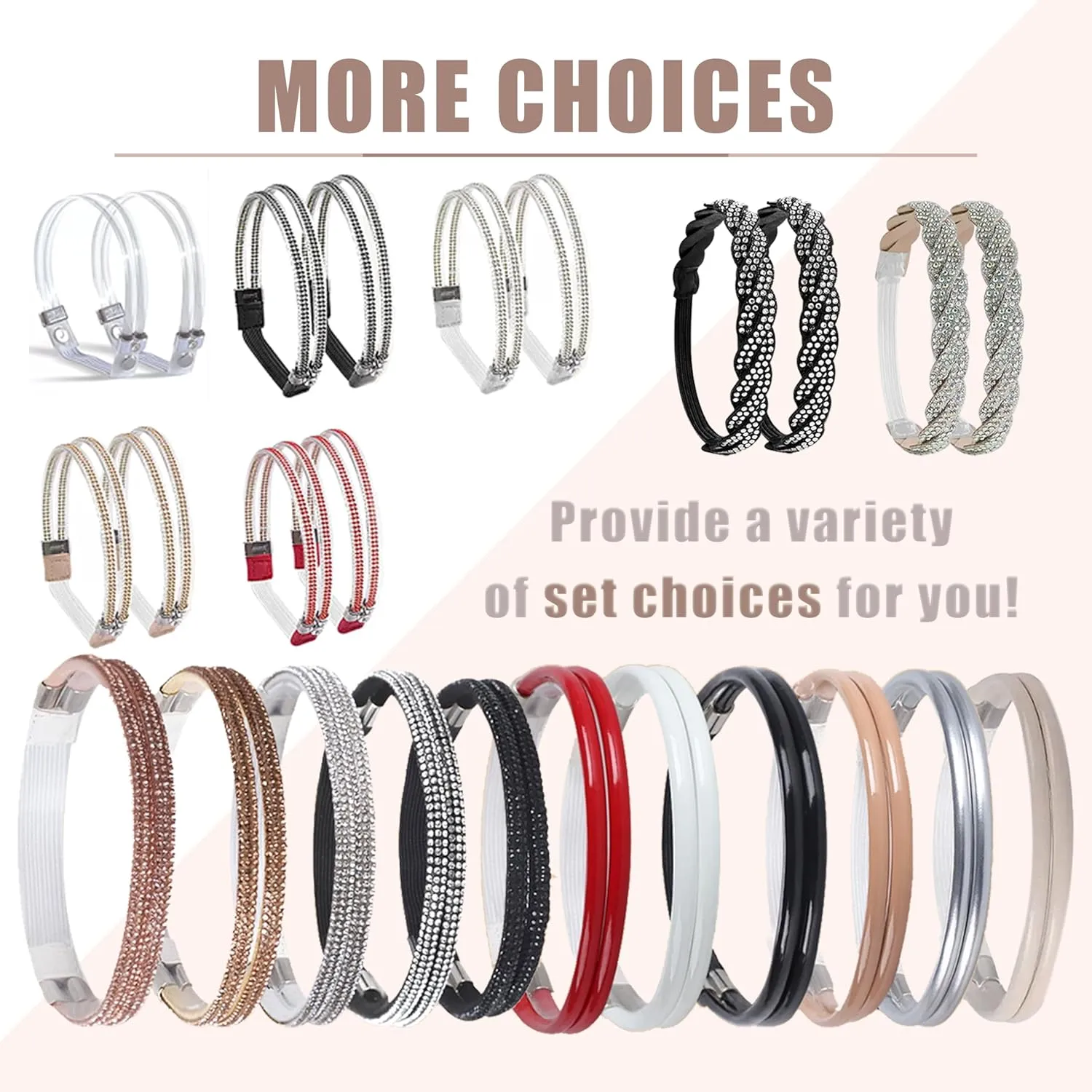 Elastic High Heels Shoe Straps, Rhinestone Elastic High Heel Anti-Loose Straps