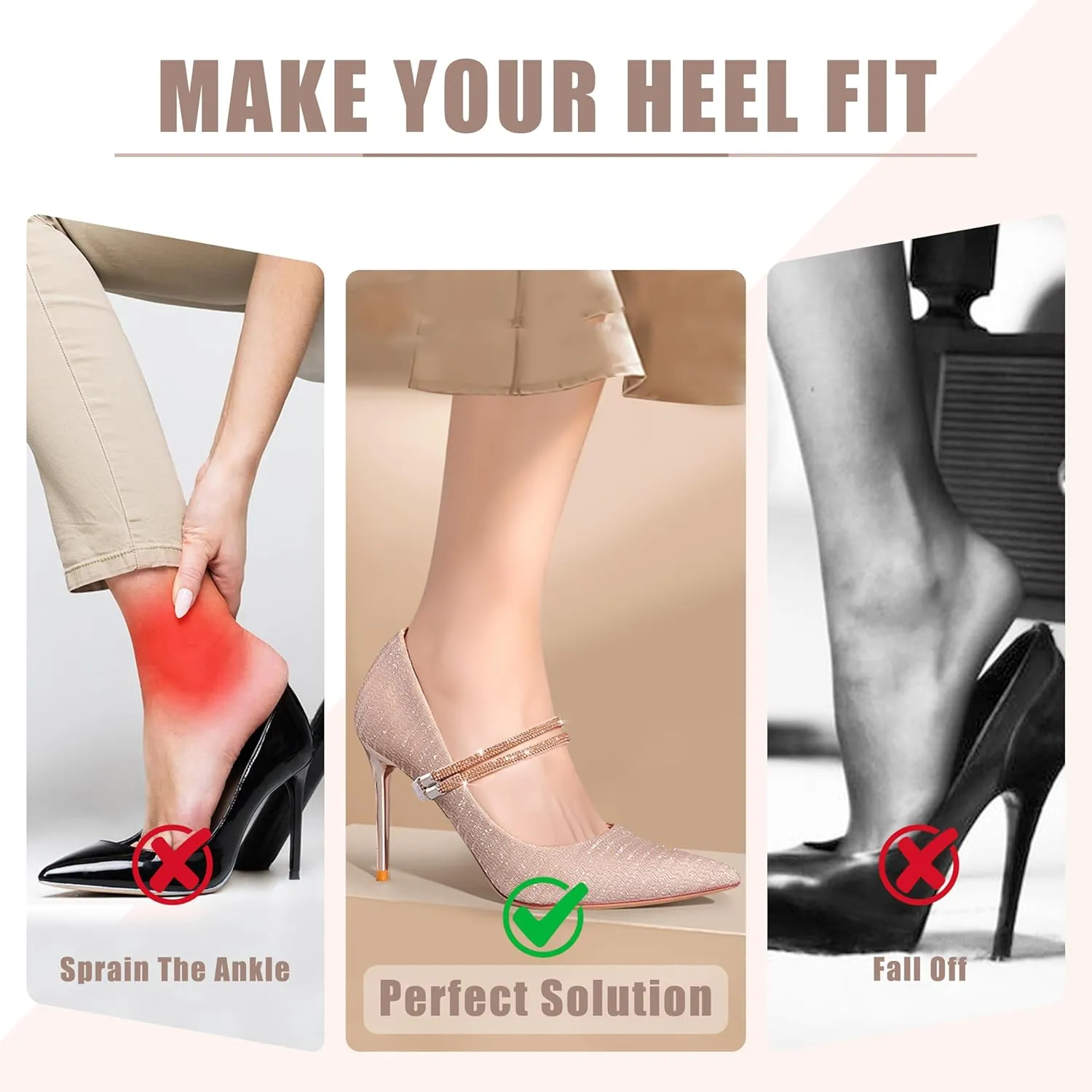 Elastic High Heels Shoe Straps, Rhinestone Elastic High Heel Anti-Loose Straps