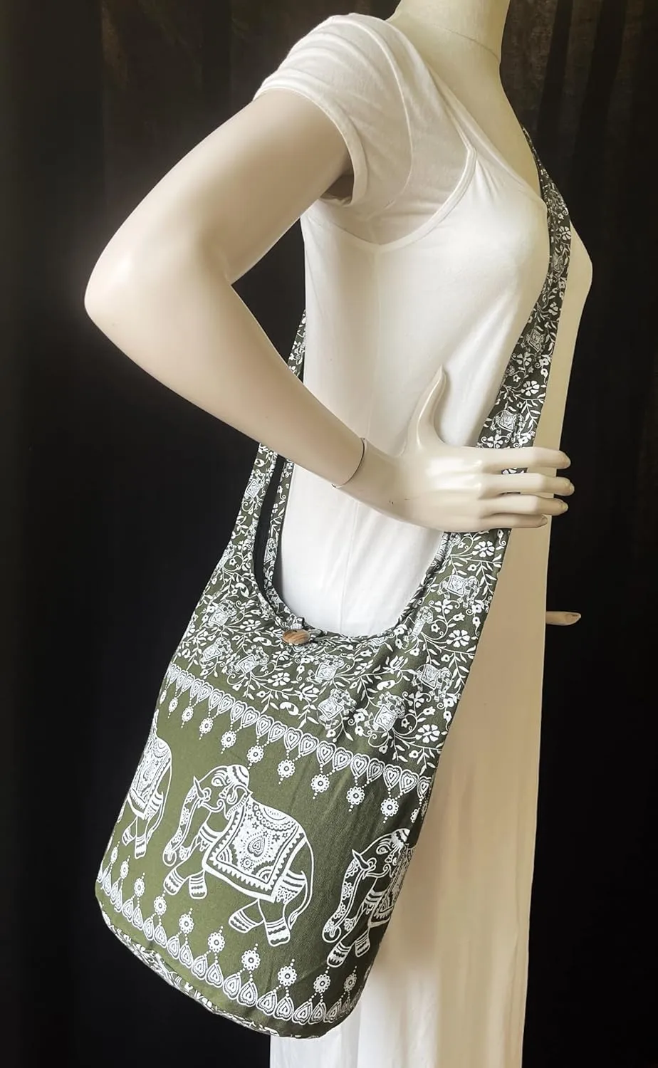 Elephant Crossbody Sling Bag Hippie Hobo Shoulder Purse Medium