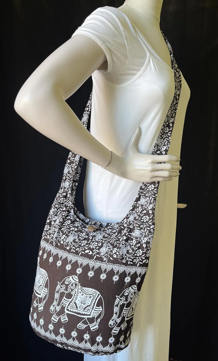 Elephant Crossbody Sling Bag Hippie Hobo Shoulder Purse Medium