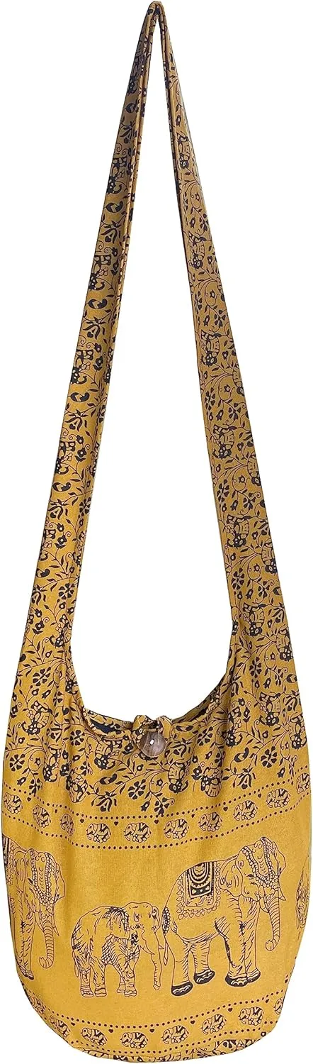 Elephant Crossbody Sling Bag Hippie Hobo Shoulder Purse Medium