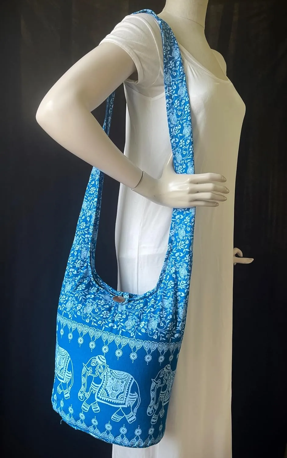 Elephant Crossbody Sling Bag Hippie Hobo Shoulder Purse Medium