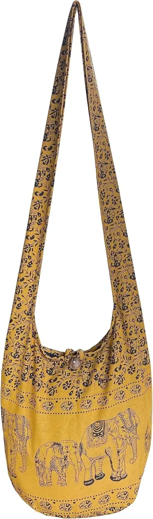 Elephant Crossbody Sling Bag Hippie Hobo Shoulder Purse Medium