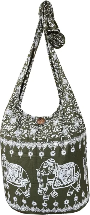 Elephant Crossbody Sling Bag Hippie Hobo Shoulder Purse Medium