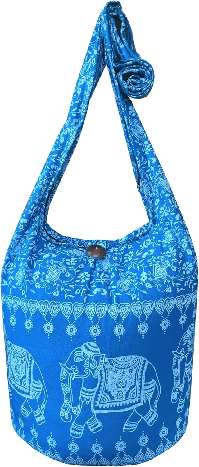 Elephant Crossbody Sling Bag Hippie Hobo Shoulder Purse Medium