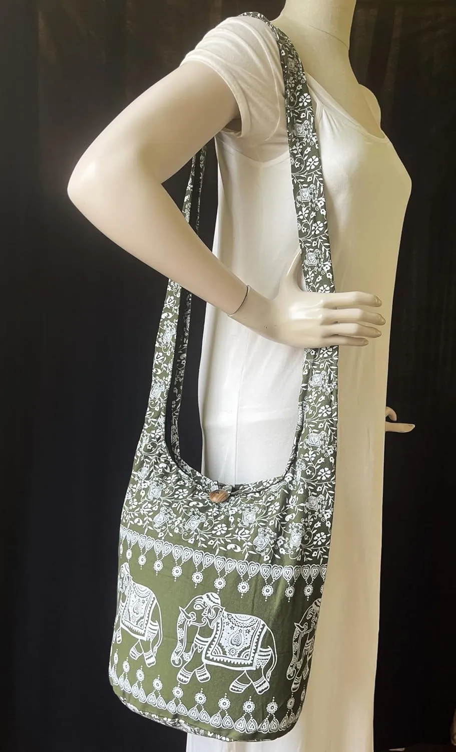 Elephant Crossbody Sling Bag Hippie Hobo Shoulder Purse Medium