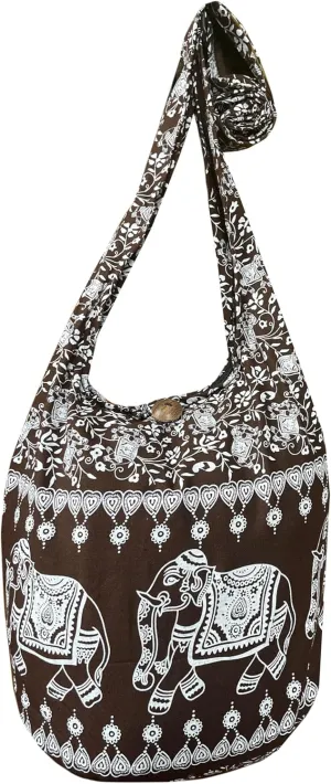 Elephant Crossbody Sling Bag Hippie Hobo Shoulder Purse Medium