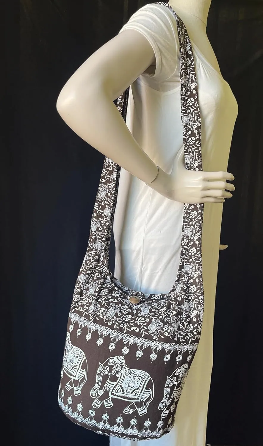 Elephant Crossbody Sling Bag Hippie Hobo Shoulder Purse Medium
