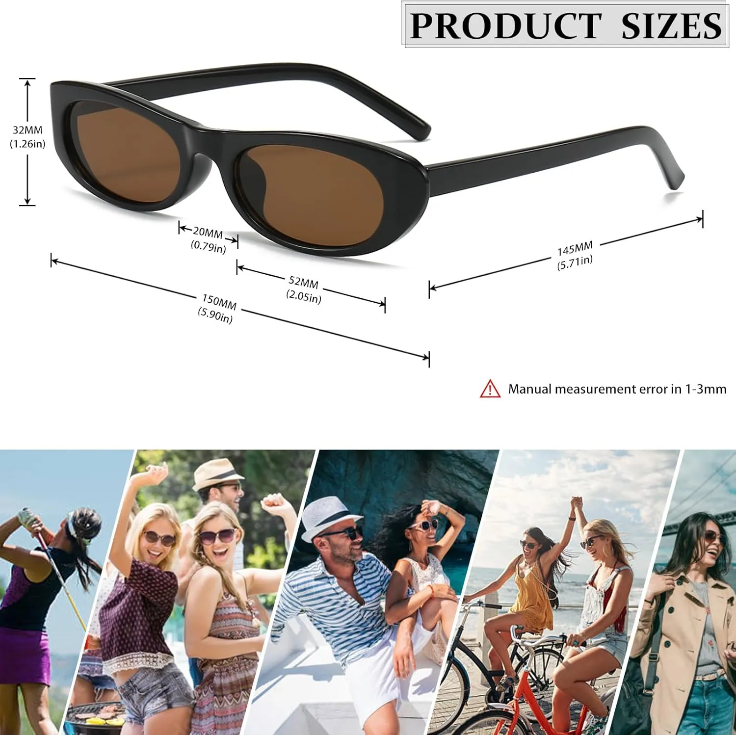 Elongated Narrow Cat Eye Sunglasses for Women 90s Retro Womens Oval Sunglasses Fashion Small Black Shades