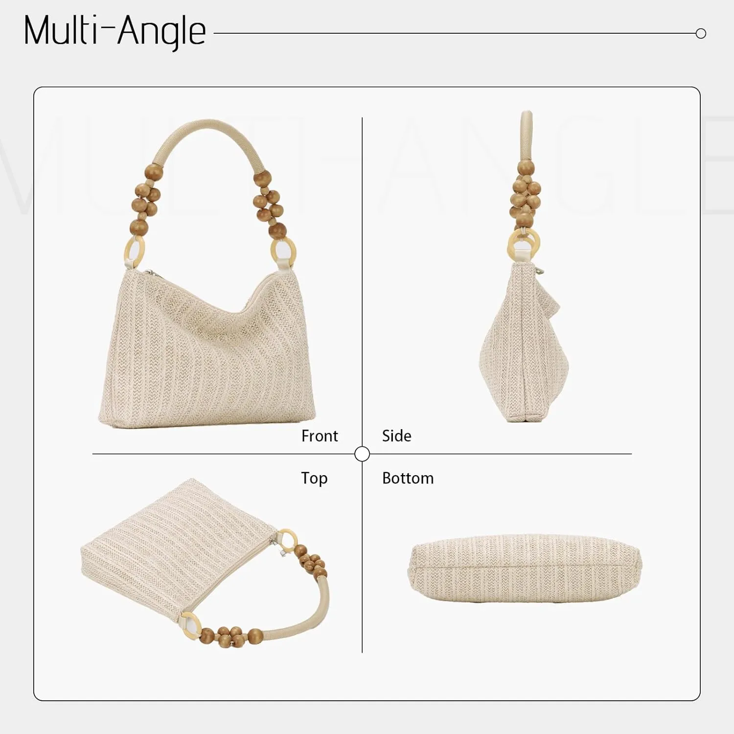 Emprier Straw Tote Bag for Women Summur Beach Bags Straw Shoulder Purse Woven Tote Bag Vacation Handbags