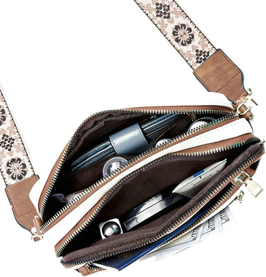 Ethnic Leather Bags for Women Casual Shoulder Bag Crossbody Bag Satchel on Trend Purses for Work Travel 2024
