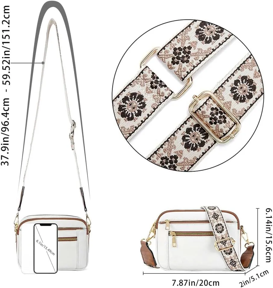 Ethnic Leather Bags for Women Casual Shoulder Bag Crossbody Bag Satchel on Trend Purses for Work Travel 2024