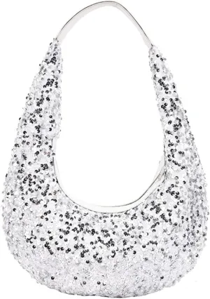 Evening Bags for Women Shiny Tote Hobo Purse Sparkly Satchel Metallic Handbag Clutch Shoulder Bag
