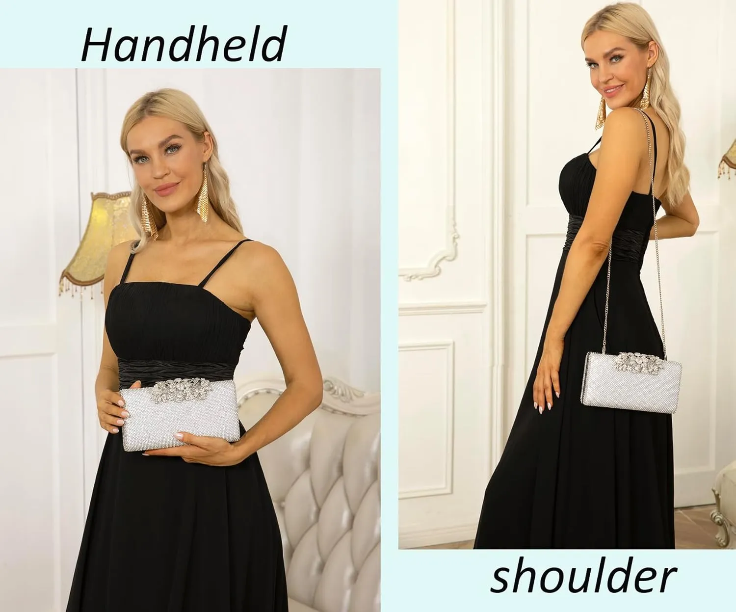 Evening Handbags Sparkly Party Bags Wedding Guest Clutch Purses for Women Formal