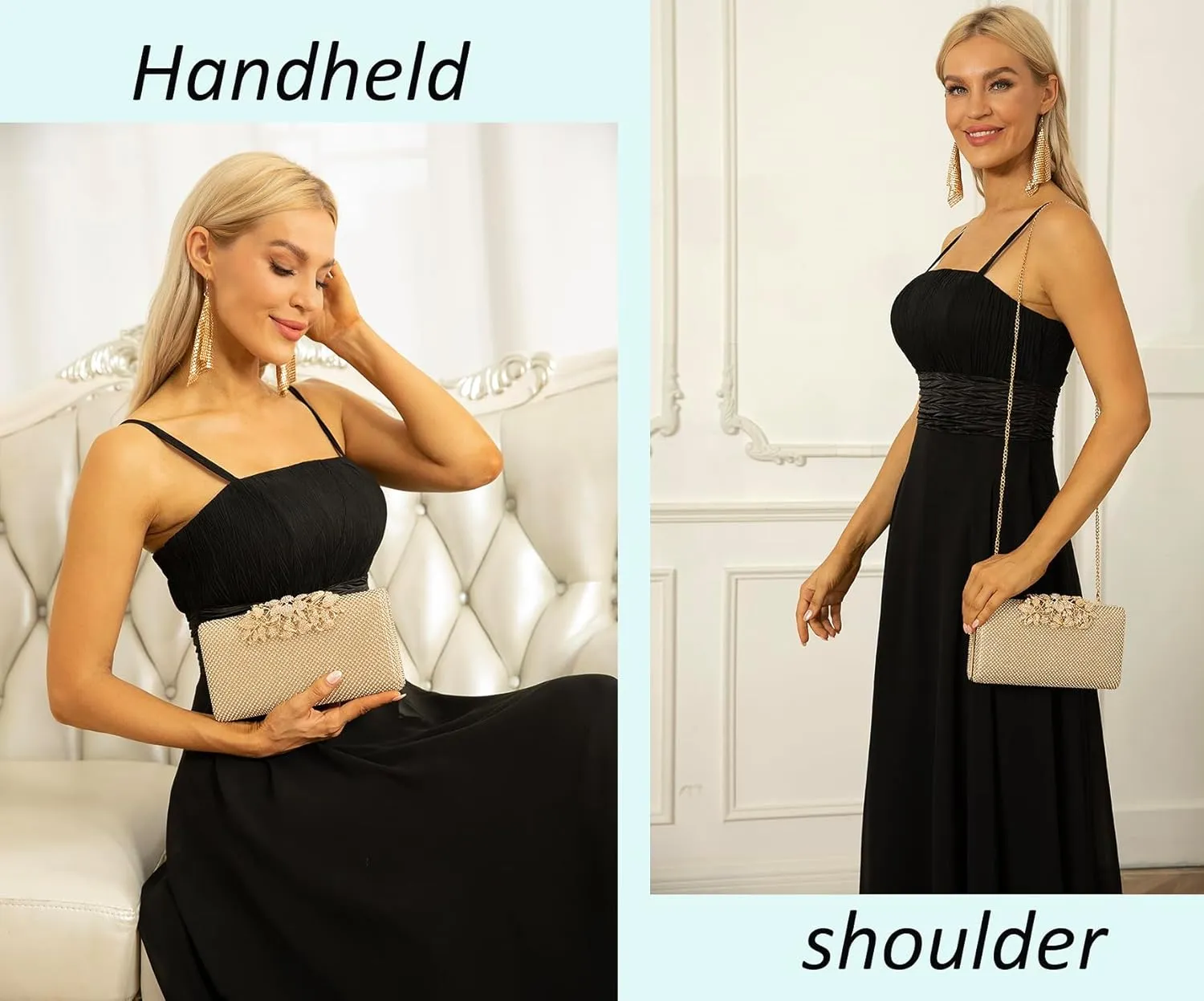 Evening Handbags Sparkly Party Bags Wedding Guest Clutch Purses for Women Formal