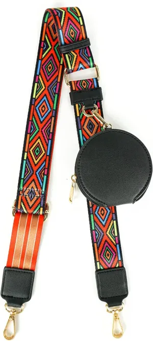 EVVE Wide Replacement Straps for Handbags with Coin Purse - For Over Shoulder Crossbody Bag, Guitar Style, Adjustable Length