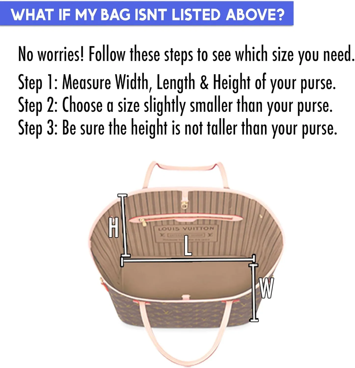 Exclusive Zippered Purse Organizer Insert For Handbags, Shaper For Speedy, Neverfull, On The Go & Graceful Totes (Extra Jumbo (Short), Tan)