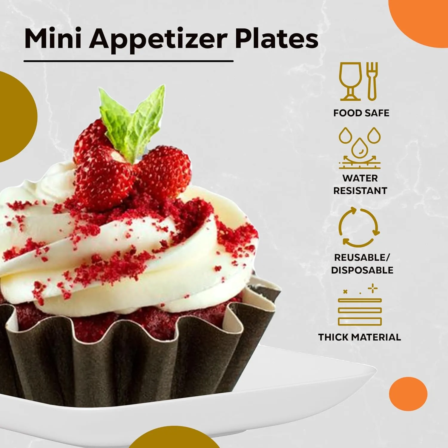 Exquisite Tiny Mini Appetizer Plates - 240 Pack 2.4 In. x 2.4 In. White Plastic Disposable Dessert Plates - BPA Free for Weddings