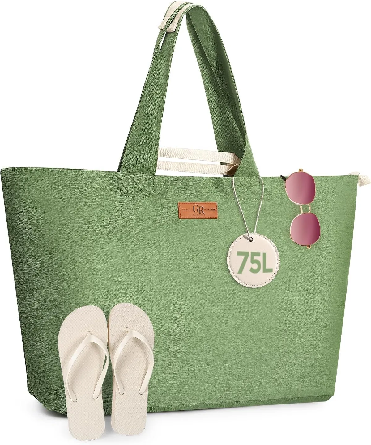 Extra Large Beach Bag for Women - Waterproof Sandproof Over-Size Carry On Beach Tote with 5 Pockets Gifts for Women