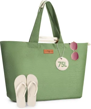 Extra Large Beach Bag for Women - Waterproof Sandproof Over-Size Carry On Beach Tote with 5 Pockets Gifts for Women