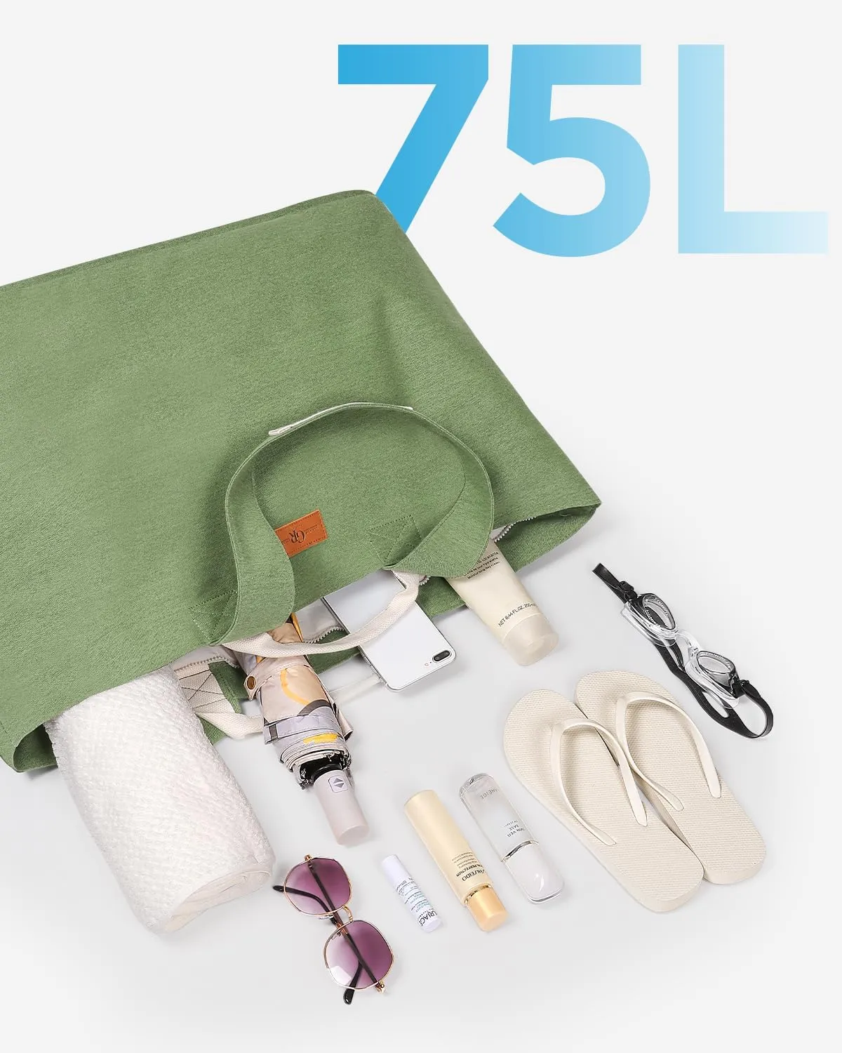 Extra Large Beach Bag for Women - Waterproof Sandproof Over-Size Carry On Beach Tote with 5 Pockets Gifts for Women