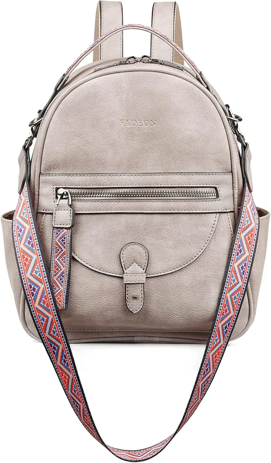 FADEON Mini Backpack Purse for Women, Designer Leather Cute Roomly Small Backpacks, Ladies Shoulder Backpack Fashion Handbag