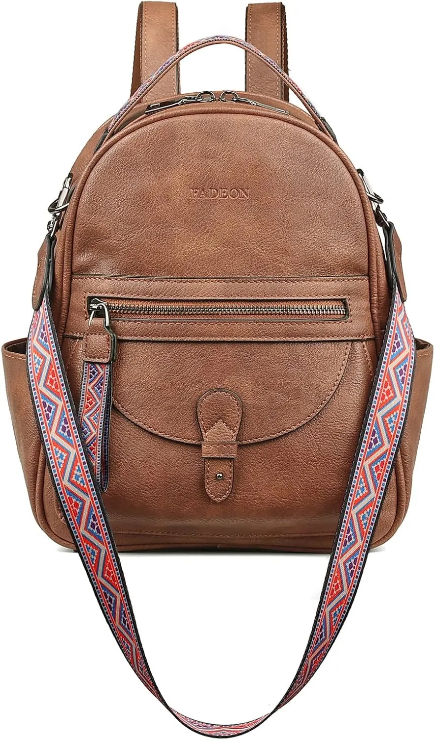FADEON Mini Backpack Purse for Women, Designer Leather Cute Roomly Small Backpacks, Ladies Shoulder Backpack Fashion Handbag