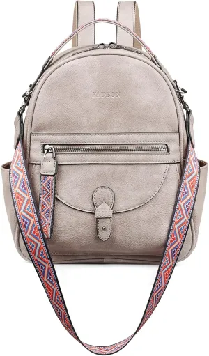 FADEON Mini Backpack Purse for Women, Designer Leather Cute Roomly Small Backpacks, Ladies Shoulder Backpack Fashion Handbag