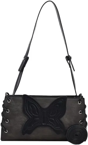 Fairy Grunge Crossbody Bag Women Vintage Leather Butterfly Grunge Aesthetic Shoulder Bag Handbag Purse Bag