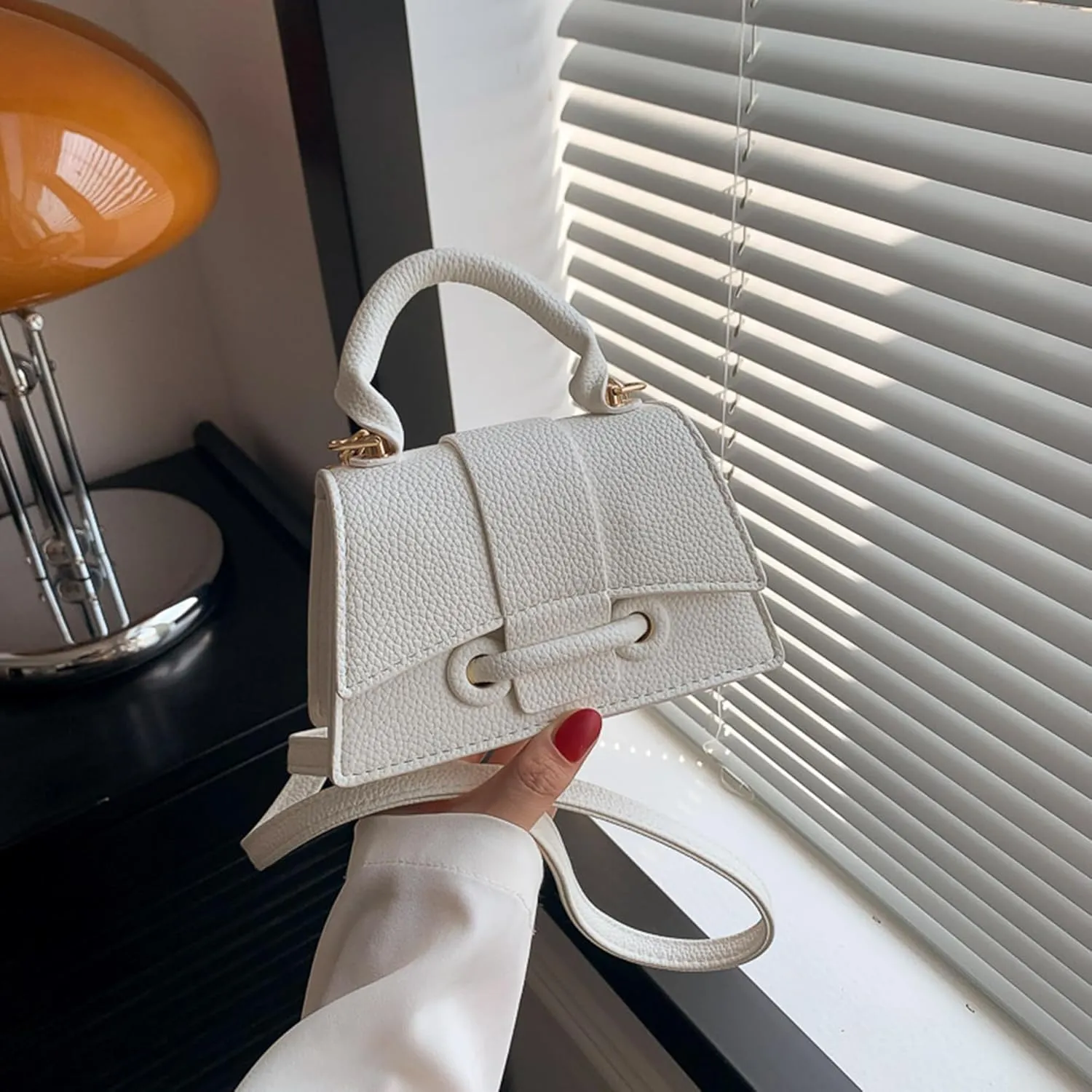FALETO Mini Purses for Women Cute Top Handle Crossbody Bag Stylish Tiny Clutch Handbag with Strap