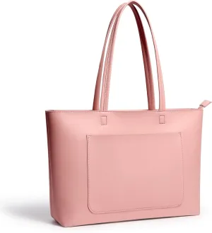 Fancy Forest Basic Tote Bag for Women Vegan Leather Hard - Stiff & Slim Shoulder Bag 18L Purse with Zipper for Work Travel