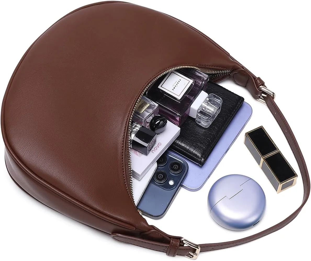 Fashion Small Crescent Underarm Shoulder Bag for Women Trendy Purse Hobo Handbags Clutch Crossbody Bag
