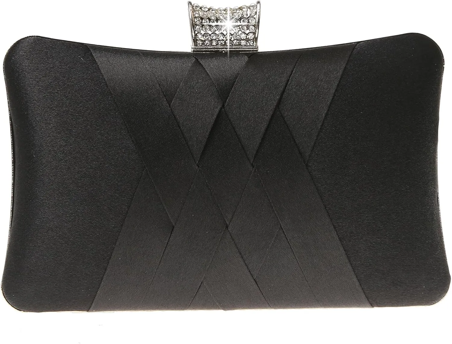 Fashion Womens Jane Satin Diamante Clutch Rhinestone Evening Bridal Prom Party Handbag