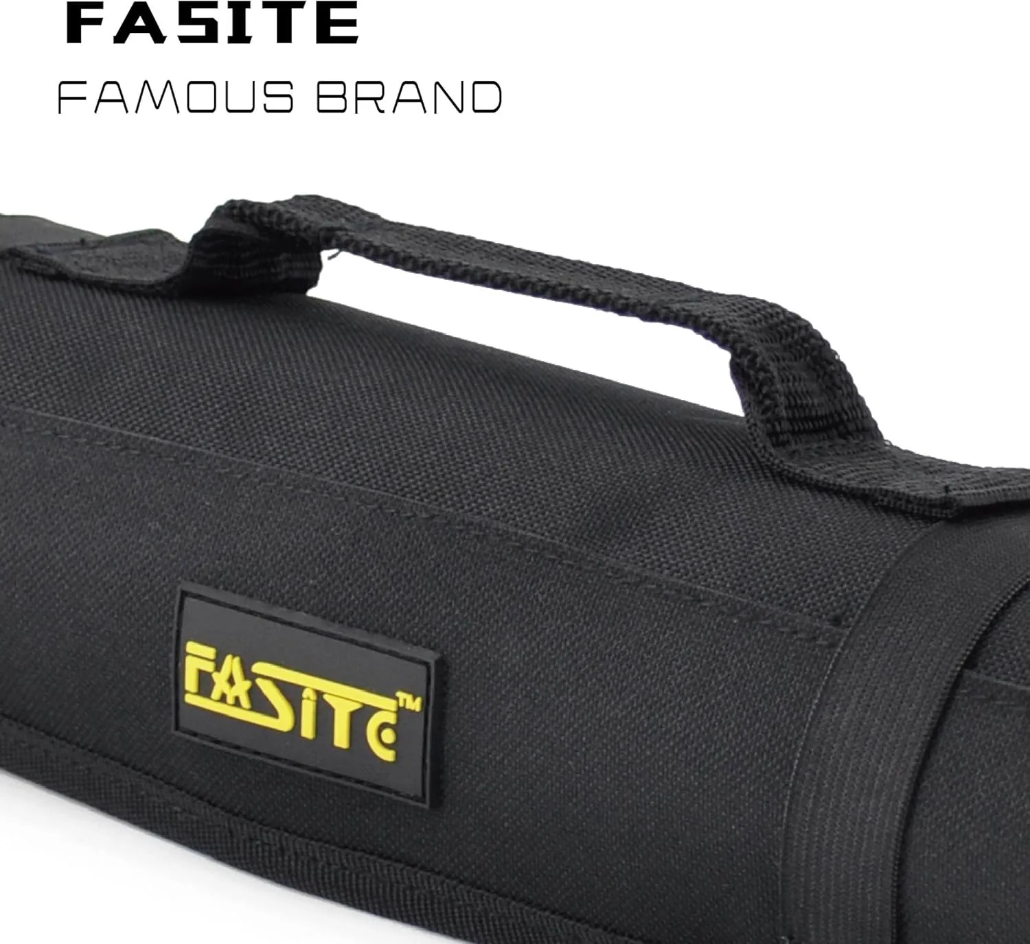 FASITE Tool Roll Organizer - 35 Pockets Roll Up Bag Wrench/Pliers Pouch for Craftwork Handyman Electrician Plumber Mechanic, Black