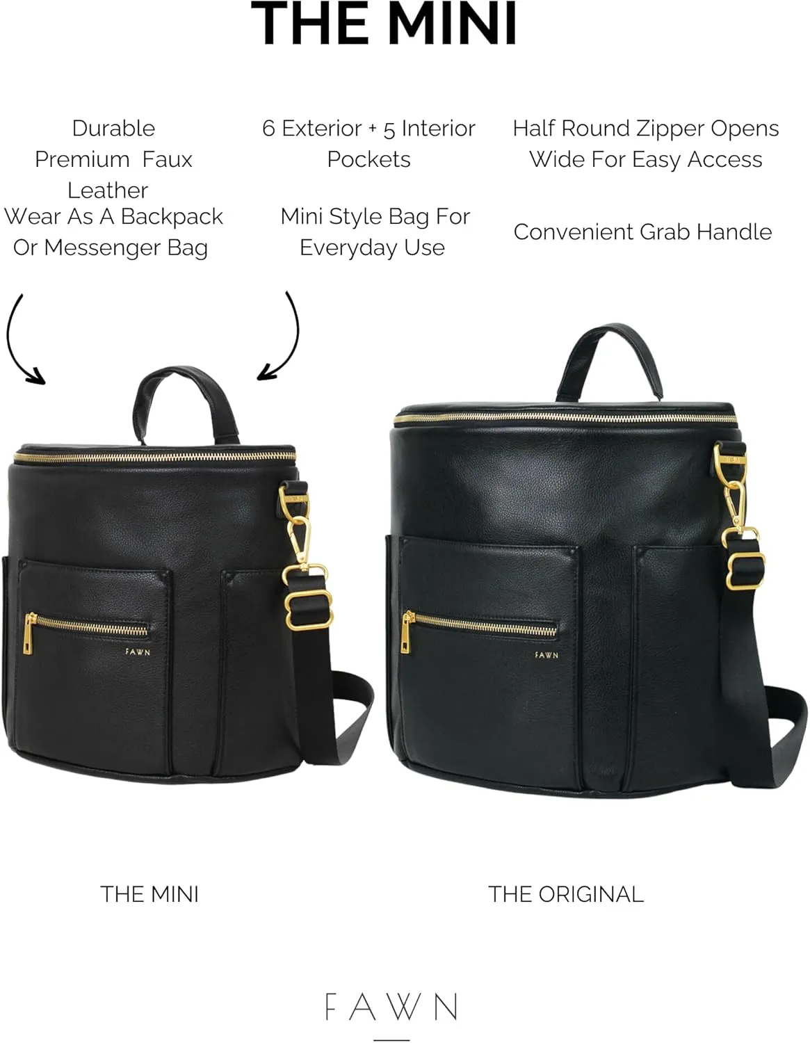 FAWN DESIGN Mini Diaper Bag (Mini Travel Backpack for Baby Essentials)