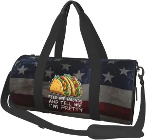 Feed Me Nachos And Tell Me I'M Pretty Duffel Bag Gym Bag Travel Sports Tote Large Foldable Beach Swim Yoga1