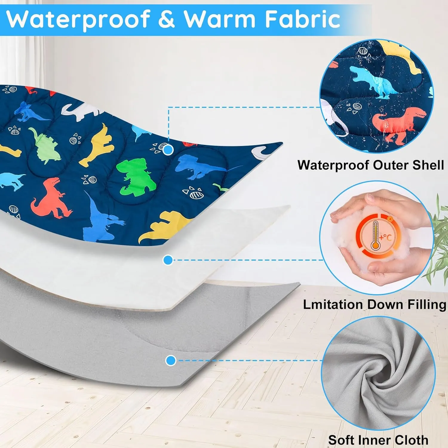 FIOBEE Kids Sleeping Bag for Girls Boys 3 Season Warm & Cool Weather Youth Camping Sleeping Bags with Backpacking Bag Waterproof for Traveling Hiking Indoor Outdoor Camping Essentials
